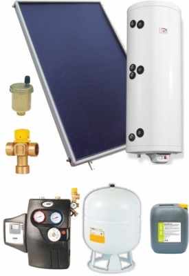 Poza Pachet solar cu panouri plane HELIS si boiler cu 2 serpentine pentru max. 4 persoane. Poza 586